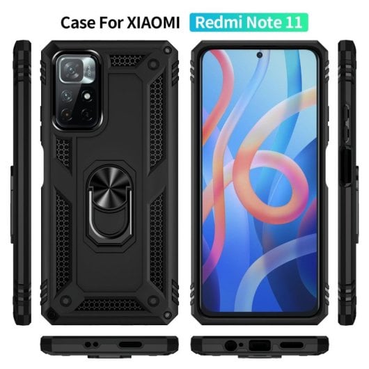 Max Power Digital Magnetic Case für Xiaomi Redmi Note 11/Note 11s mit drehbarem Ring, Schwarz