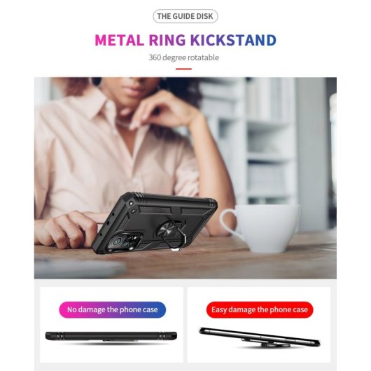 Max Power Digital Magnetic Case für Xiaomi Mi 10T/Mi 10T Pro 5G, Schwarze drehbare Ringhülle