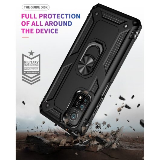 Max Power Digital Magnetic Case für Xiaomi Mi 10T/Mi 10T Pro 5G, Schwarze drehbare Ringhülle