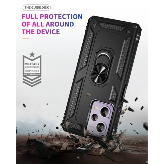 Custodia magnetica digitale Max Power per Xiaomi Redmi Note 12 Pro 5G/Poco X5 Pro 5G con anello rotante, nera