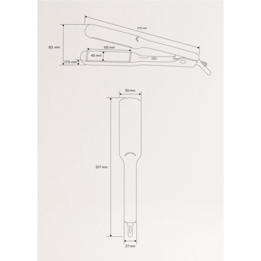 Plancha de Pelo Create Placas XL Cerámica 5 Temperaturas Calentamiento Rápido 2m Cable 360°