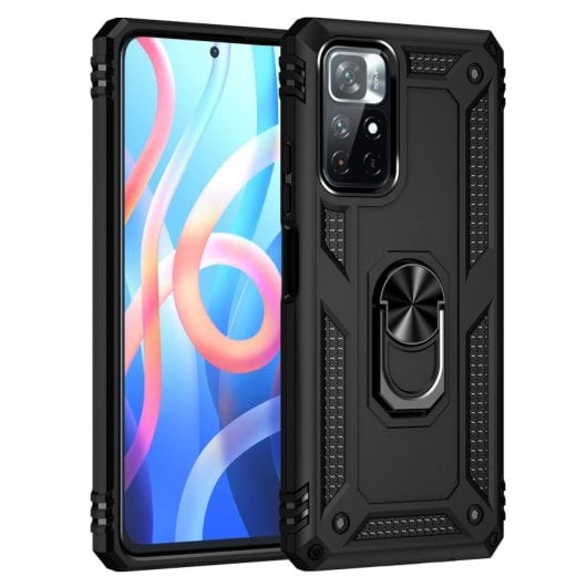 Custodia magnetica digitale Max Power per Xiaomi Poco M4 Pro 5G con anello rotante, nera