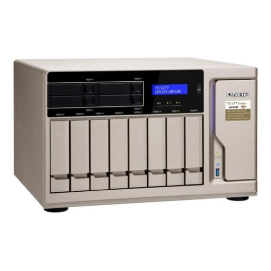 QNAP TS-1277 NAS AMD Ryzen 5 1600/8GB DDR4/12x Baías SATA/3x PCIe/QTS 4.3/550W