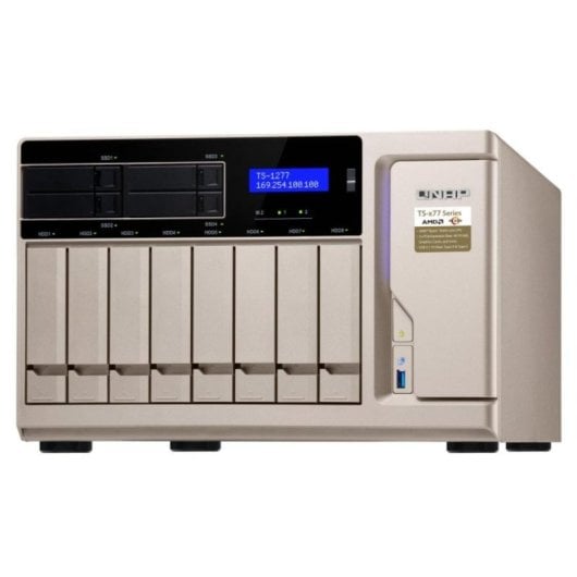 QNAP TS-1277 NAS AMD Ryzen 5 1600/8GB DDR4/12x Baías SATA/3x PCIe/QTS 4.3/550W