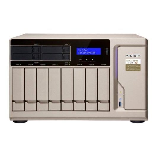 QNAP TS-1277 NAS AMD Ryzen 5 1600/8GB DDR4/12x Baías SATA/3x PCIe/QTS 4.3/550W