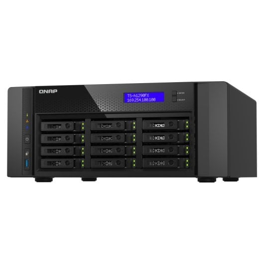 NAS torre QNAP 128GB 12 bahías U.2 NVMe PCIe Gen4/SATA 2x25GbE EPYC 7302P TS-h1290FX avanzado