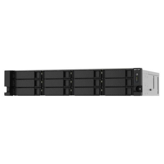 NAS rack QNAP 12 baías Intel Celeron J4125 4GB DDR4 2x2,5GbE PCIe 2U alimentação redundante