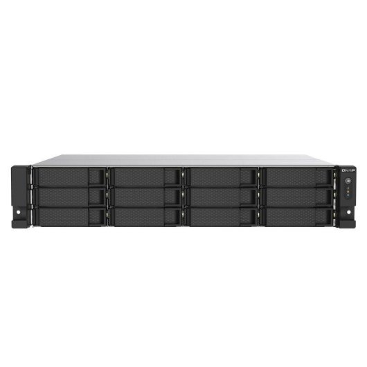 NAS rack QNAP 12 baías Intel Celeron J4125 4GB DDR4 2x2,5GbE PCIe 2U alimentação redundante