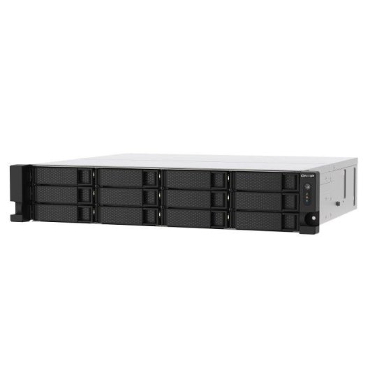 NAS rack QNAP 12 baías Intel Celeron J4125 4GB DDR4 2x2,5GbE PCIe 2U alimentação redundante