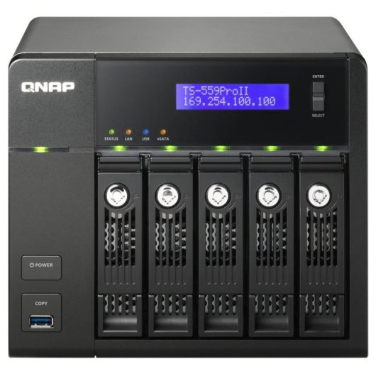 Disco rigido di rete QNAP 15TB 5 bay Intel Atom D525 DDR3 RAID QTS TS-559 PRO II