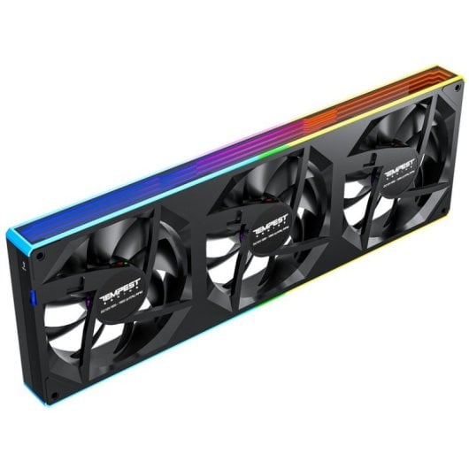 Tempest TX Pack 3x 120mm ARGB PWM Ventiladores Reversos Suplementarios Interconectables Negro