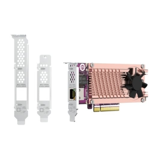 Tarjeta de Red QNAP QM2 CARD M.2 PCI 3.0 PCIe Perfil bajo RJ-45 Plata