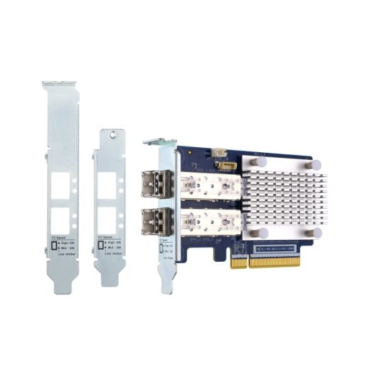 Controlador host Qnap Qxp-16g2fc Fibre Channel com 16 GB, porta dupla, taxa de transferência de 1600 Mos, alta disponibilidade