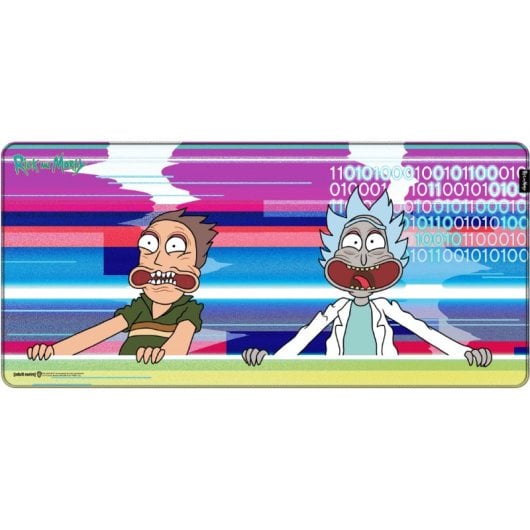 Mousepad XL FS Holding Ltd Glitched Rick and Morty com Base Antiderrapante e Margens Reforçadas