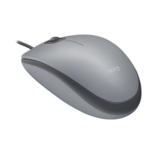 Ratón Logitech con cable 1000 DPI Silent ambidiestro grafito ruedas silenciosas