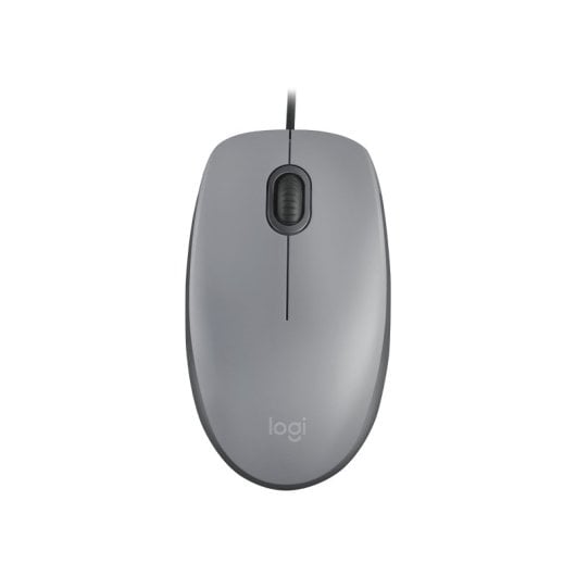 Ratón Logitech con cable 1000 DPI Silent ambidiestro grafito ruedas silenciosas