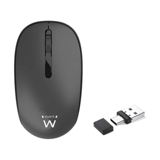 Ratón Ewent inalámbrico 1000 DPI clic silencioso USB-A/USB-C ahorro energía