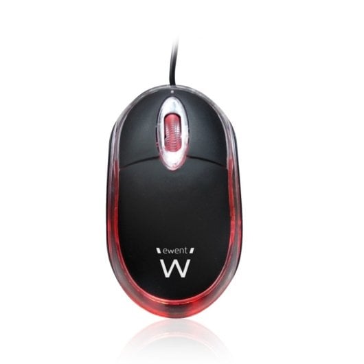 Ratón Ewent con cable 1000 DPI ambidiestro compacto 3 botones USB tipo A