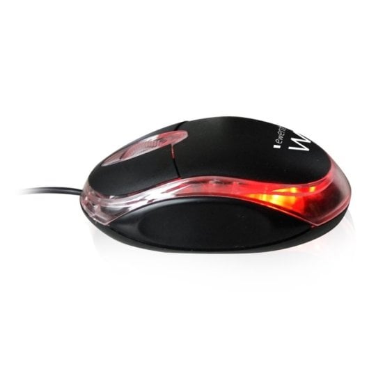 Ratón Ewent con cable 1000 DPI ambidiestro compacto 3 botones USB tipo A