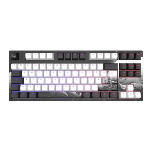 Teclado mecánico Dark Project TKL 80% Layout EN PBT Double-Shot RGB negro/blanco