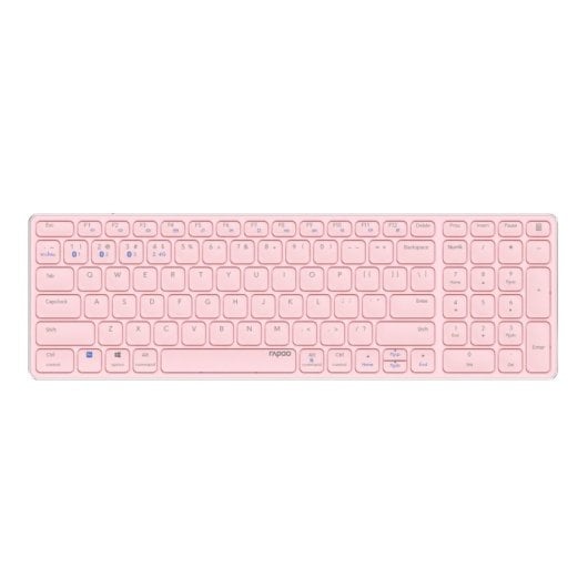 Teclado tijera inalámbrico Rapoo E9700M Layout ES touchpad integrado rosa recargable
