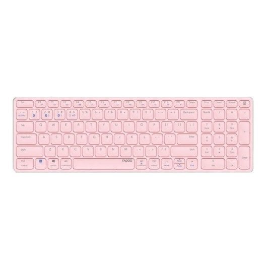 Teclado tijera inalámbrico Rapoo E9700M Layout Inglés touchpad integrado rosa recargable