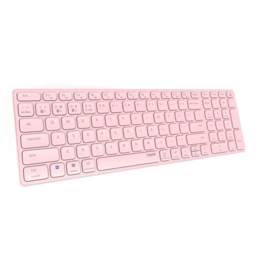Teclado tijera inalámbrico Rapoo E9700M Layout Inglés touchpad integrado rosa recargable