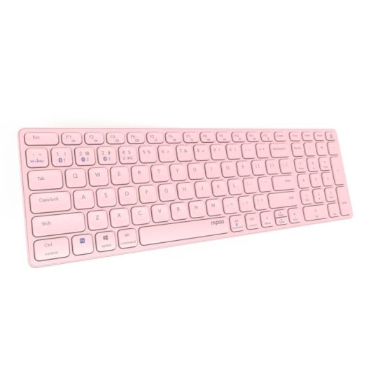 Teclado tijera inalámbrico Rapoo E9700M Layout ES touchpad integrado rosa recargable