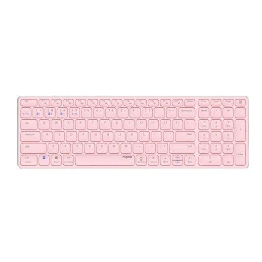 Teclado tijera inalámbrico Rapoo E9700M Layout Inglés touchpad integrado rosa recargable