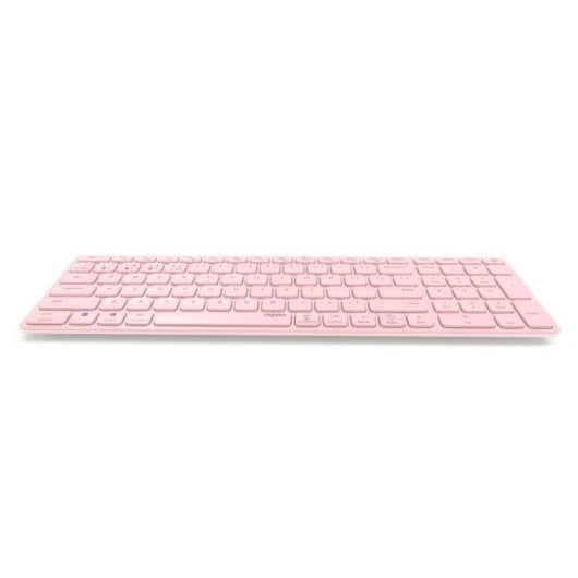 Teclado tijera inalámbrico Rapoo E9700M Layout Inglés touchpad integrado rosa recargable