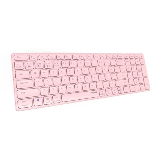 Teclado tijera inalámbrico Rapoo E9700M Layout Inglés touchpad integrado rosa recargable