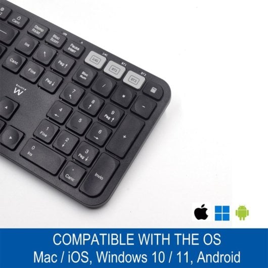 Teclado inalámbrico Ewent EW3277 Layout ES Bluetooth y 2.4G tamaño completo negro