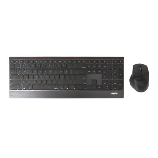 Teclado e rato de membrana ultrafino Bluetooth 2.4 GHz Rapoo 9500M Wireless Layout ES preto