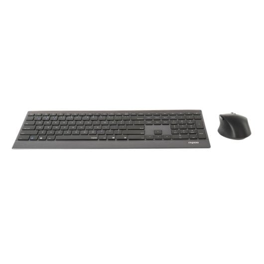 Teclado e rato de membrana ultrafino Bluetooth 2.4 GHz Rapoo 9500M Wireless Layout ES preto