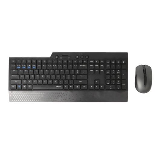 Rapoo 8200T Layout ES Bluetooth e Wi-Fi Multimédia Teclado de Membrana Sem Fios + Rato Preto