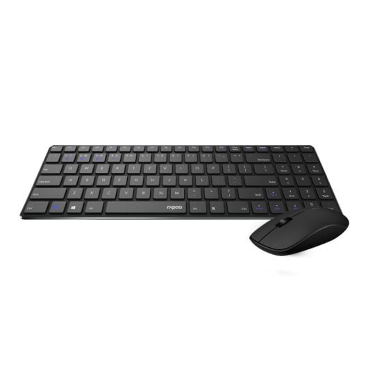 Rapoo 9300M Ultra-Slim PT Layout Bluetooth/2,4 GHz Aluminium Membran Drahtlose Tastatur + Maus