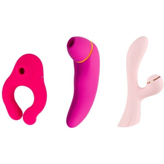 Set Estimulador Clítoris Hugbox Premium 3 Unidades Silicona Quirúrgica USB Garantía 2 años