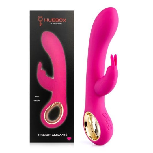 Vibrador Conejito Hugbox Efecto Calor 50 Programas Silicona Flexible Waterproof