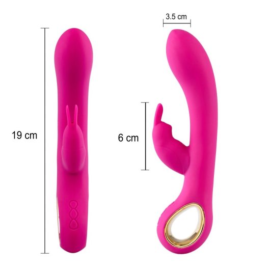 Vibrador Conejito Hugbox Efecto Calor 50 Programas Silicona Flexible Waterproof