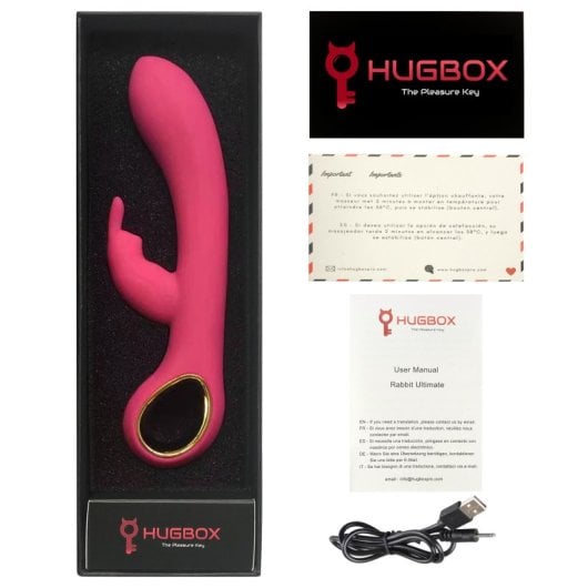 Vibrador Conejito Hugbox Efecto Calor 50 Programas Silicona Flexible Waterproof