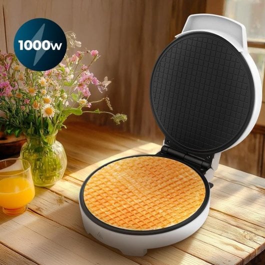 Gofrera Cecotec Eléctrica 1000W Acero Inoxidable Antiadherente Placa 19cm Protección
