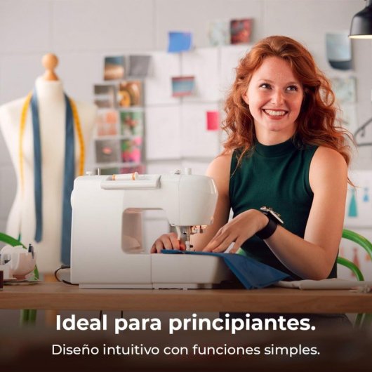 Máquina de coser Cecotec Compacta 15 puntadas LED brazo libre accesorios completos