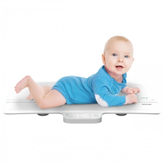 Báscula Baby Scale Cecotec LED Tara Hold 50g-40kg 60x25cm Metro Incluido