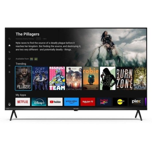 TV Sharp LED 43GK4245E 43" 4K UltraHD 60Hz Smart TV AI OS Dolby Vision Atmos