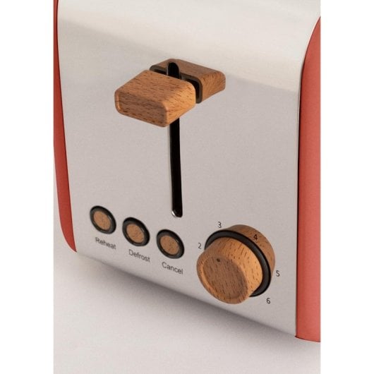 Tostadora Create Retro XL 1500W dobles ranuras extra anchas 6 niveles funciones automáticas