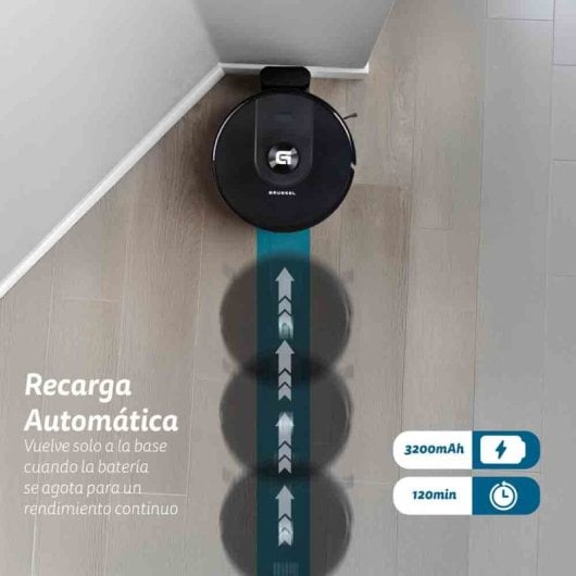 Robot Aspirador Grunkel con navegación láser, 5000Pa succión, autovaciado y control por voz