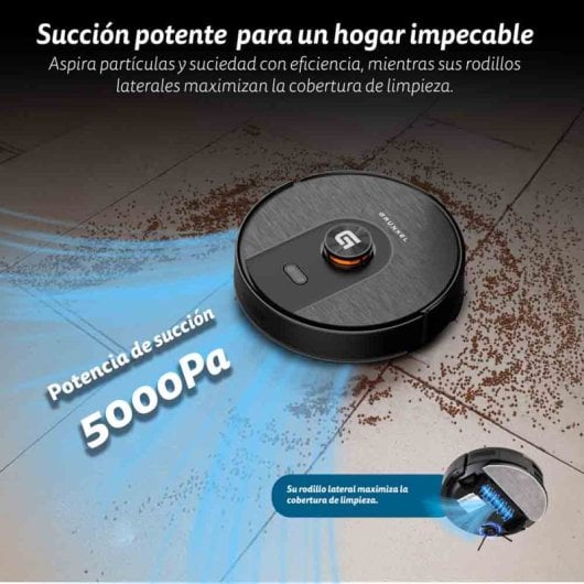 Robot Aspirador Grunkel con navegación láser, 5000Pa succión, autovaciado y control por voz
