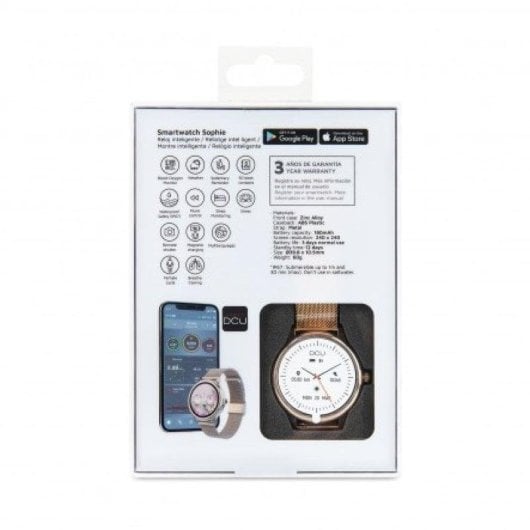 DCU Tecnologic Smartwatch BT 5.3 39,8mm IPS Gold Metall SpO2 Herzfrequenz IP67