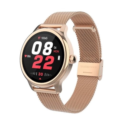 DCU Tecnologic Smartwatch BT 5.3 39,8mm IPS Gold Metall SpO2 Herzfrequenz IP67