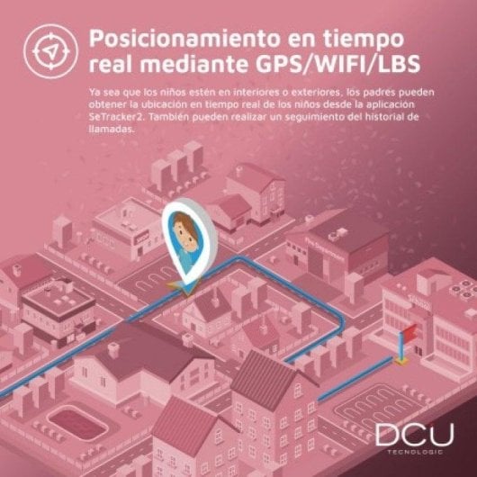 DCU Tecnologic Kids 4G GPS 40mm IPS Rose Taille Unique IP67 SOS Caméra Autonomie Étendue
